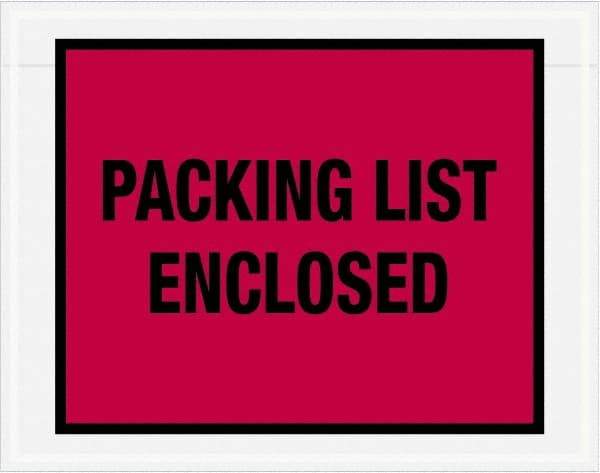 Value Collection - 1,000 Piece, 7" Long x 5-1/2" Wide, Packing List Envelope - Packing List Enclosed, Red - Top Tool & Supply