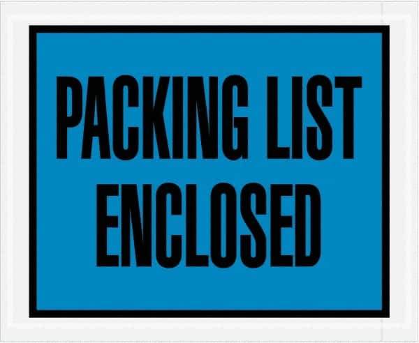 Value Collection - 1,000 Piece, 4-1/2" Long x 5-1/2" Wide, Packing List Envelope - Packing List Enclosed, Blue - Top Tool & Supply