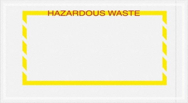 Value Collection - 1,000 Piece, 5-1/2" Long x 10" Wide, Packing List Envelope - Hazardous Waste, Yellow - Top Tool & Supply