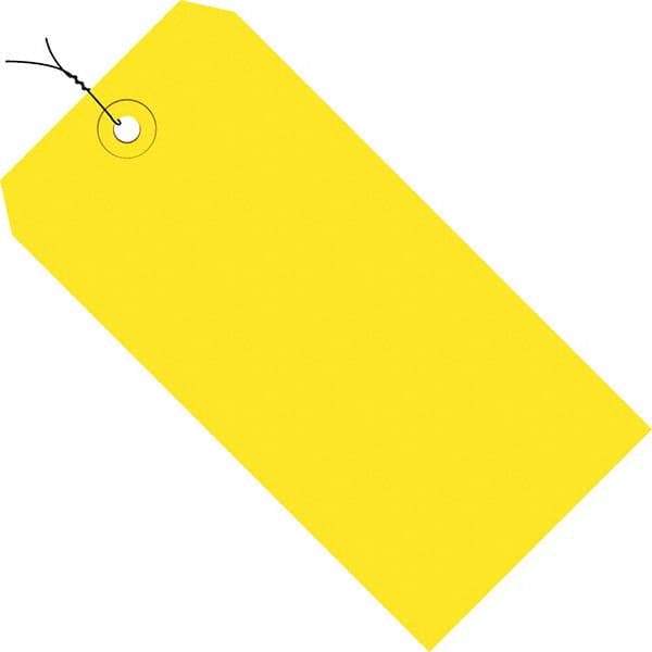 Made in USA - 6-1/4" High x 3-1/8" Long, Safety & Facility Blank Tag - Yellow Cardstock - Top Tool & Supply