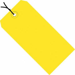 Made in USA - 5-3/4" High x 2-7/8" Long, Safety & Facility Blank Tag - Yellow Cardstock - Top Tool & Supply