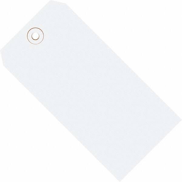 Made in USA - 4-1/4" High x 2-1/8" Long, Safety & Facility Blank Tag - White Cardstock - Top Tool & Supply