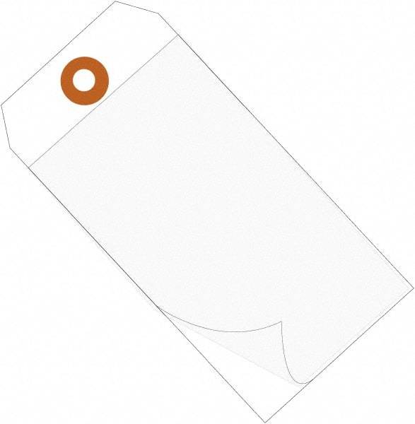 Made in USA - 6-1/4" High x 3-1/8" Long, Safety & Facility Blank Tag - White Vinyl - Top Tool & Supply