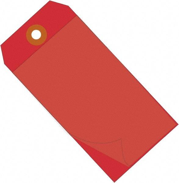 Made in USA - 6-1/4" High x 3-1/8" Long, Safety & Facility Blank Tag - Red Vinyl - Top Tool & Supply