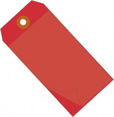 Made in USA - 6-1/4" High x 3-1/8" Long, Safety & Facility Blank Tag - Red Vinyl - Top Tool & Supply