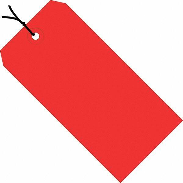 Made in USA - 5-1/4" High x 2-5/8" Long, Safety & Facility Blank Tag - Red Cardstock - Top Tool & Supply