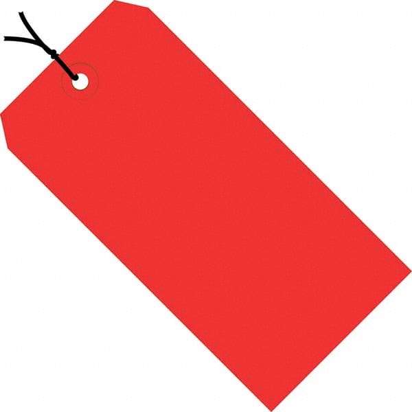 Made in USA - 3-3/4" High x 1-7/8" Long, Safety & Facility Blank Tag - Red Cardstock - Top Tool & Supply