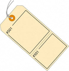 Made in USA - 4-3/4" High x 2-3/8" Long, Numbered, English Safety & Facility Retail Tag - Manila Cardstock - Top Tool & Supply