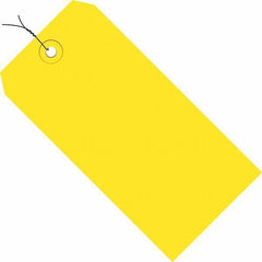 Made in USA - 8" High x 4" Long, Safety & Facility Blank Tag - Yellow Cardstock - Top Tool & Supply