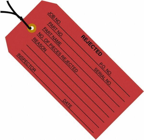 Made in USA - 4-3/4" High x 2-3/8" Long, Safety & Facility Blank Tag - Red Cardstock - Top Tool & Supply