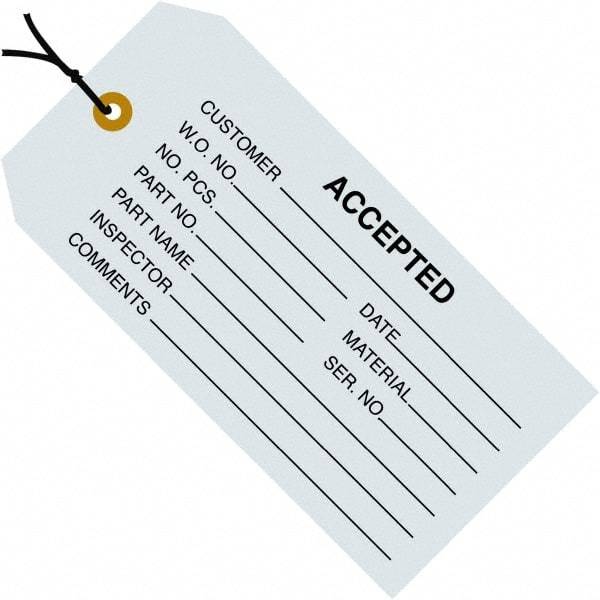 Made in USA - 4-3/4" High x 2-3/8" Long, Safety & Facility Blank Tag - Blue Cardstock - Top Tool & Supply