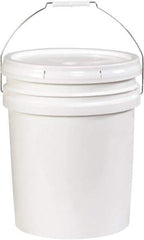 Made in USA - 5 Gal White Cylinder Metal Pail - 13-3/8" High - Top Tool & Supply