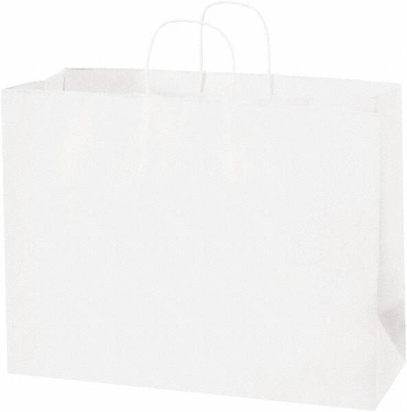 Made in USA - Kraft Grocery Bag - 16 x 6 x 12, White - Top Tool & Supply