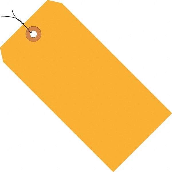 Made in USA - 3-1/4" High x 1-5/8" Long, Safety & Facility Blank Tag - Fluorescent Orange Cardstock - Top Tool & Supply