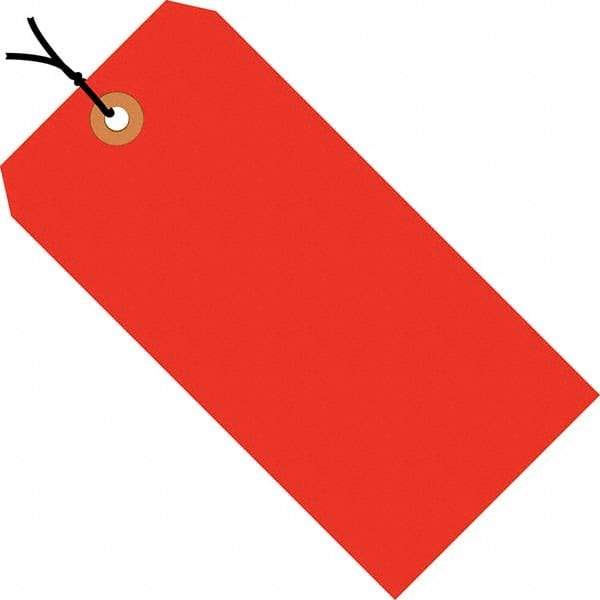 Made in USA - 4-1/4" High x 2-1/8" Long, Safety & Facility Blank Tag - Fluorescent Red Cardstock - Top Tool & Supply