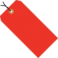 Made in USA - 4-1/4" High x 2-1/8" Long, Safety & Facility Blank Tag - Fluorescent Red Cardstock - Top Tool & Supply