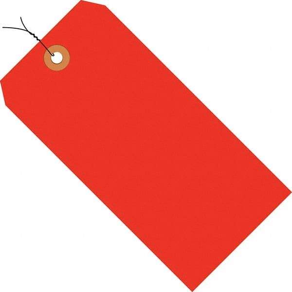 Made in USA - 5-3/4" High x 2-7/8" Long, Safety & Facility Blank Tag - Fluorescent Red Cardstock - Top Tool & Supply