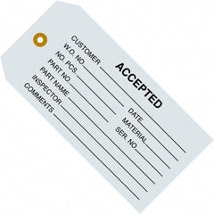 Made in USA - 4-3/4" High x 2-3/8" Long, ACCEPTED, English Safety & Facility Inspection Tag - Blue Cardstock - Top Tool & Supply