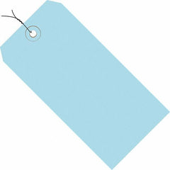 Made in USA - 3-3/4" High x 1-7/8" Long, Safety & Facility Blank Tag - Light Blue Cardstock - Top Tool & Supply