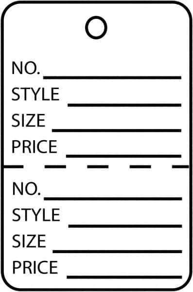 Made in USA - 1-1/4" High x 1-7/8" Long, General Information, English Safety & Facility Retail Tag - White Cardstock - Top Tool & Supply