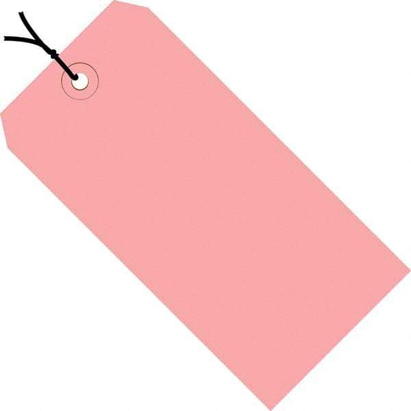 Made in USA - 3-1/4" High x 1-5/8" Long, Safety & Facility Blank Tag - Pink Cardstock - Top Tool & Supply