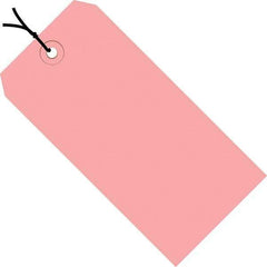 Made in USA - 4-1/4" High x 2-1/8" Long, Safety & Facility Blank Tag - Pink Cardstock - Top Tool & Supply