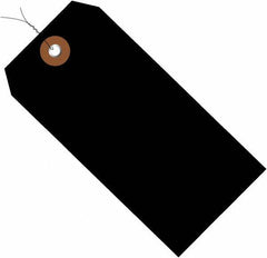 Made in USA - 6-1/4" High x 3-1/8" Long, Safety & Facility Blank Tag - Black Vinyl - Top Tool & Supply