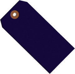 Made in USA - 6-1/4" High x 3-1/8" Long, Safety & Facility Blank Tag - Blue Vinyl - Top Tool & Supply