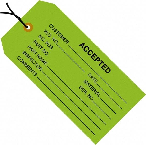 Made in USA - 4-3/4" High x 2-3/8" Long, Safety & Facility Blank Tag - Green Cardstock - Top Tool & Supply