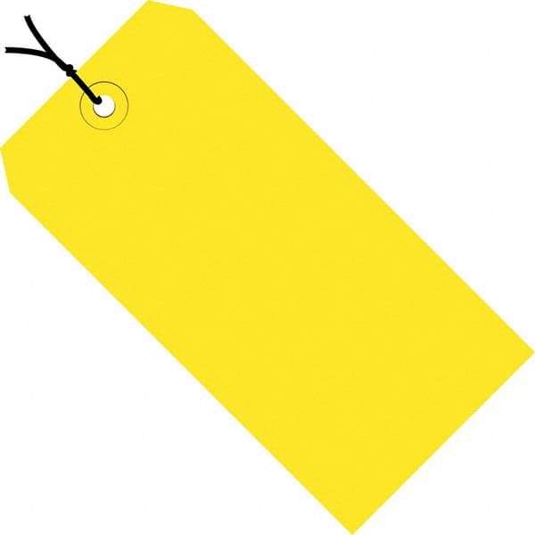 Made in USA - 8" High x 4" Long, Safety & Facility Blank Tag - Yellow Cardstock - Top Tool & Supply