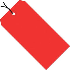 Made in USA - 3-1/4" High x 1-5/8" Long, Safety & Facility Blank Tag - Red Cardstock - Top Tool & Supply