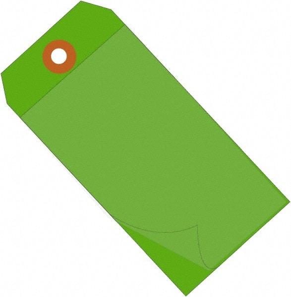 Made in USA - 6-1/4" High x 3-1/8" Long, Safety & Facility Blank Tag - Green Vinyl - Top Tool & Supply