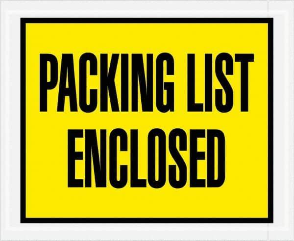 Value Collection - 1,000 Piece, 4-1/2" Long x 5-1/2" Wide, Packing List Envelope - Packing List Enclosed, Yellow - Top Tool & Supply