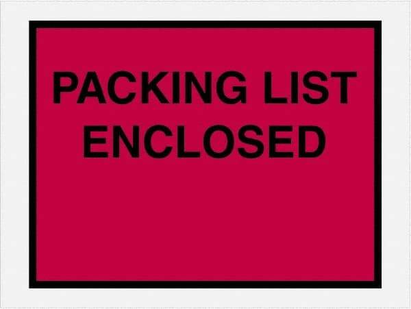 Value Collection - 1,000 Piece, 4-1/2" Long x 6" Wide, Packing List Envelope - Packing List Enclosed, Red - Top Tool & Supply