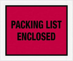 Value Collection - 500 Piece, 10" Long x 12" Wide, Packing List Envelope - Packing List Enclosed, Red - Top Tool & Supply