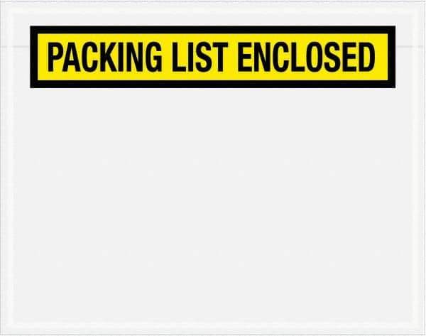 Value Collection - 1,000 Piece, 7" Long x 5-1/2" Wide, Packing List Envelope - Packing List Enclosed, Yellow - Top Tool & Supply