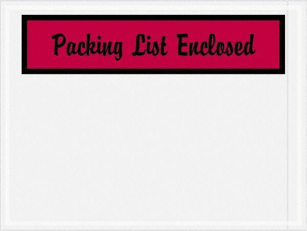 Value Collection - 1,000 Piece, 4-1/2" Long x 6" Wide, Packing List Envelope - Packing List Enclosed, Red - Top Tool & Supply