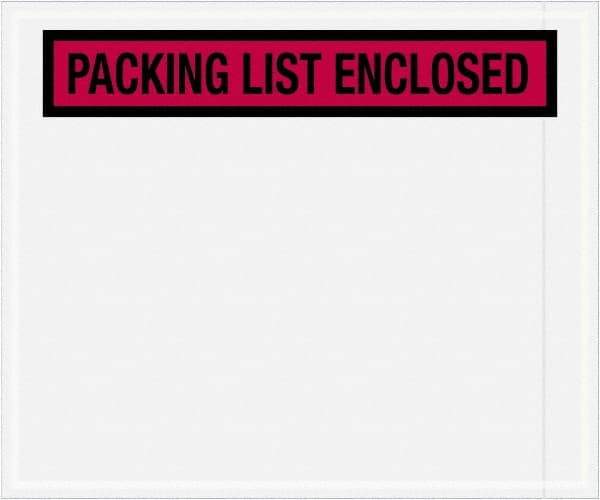 Value Collection - 500 Piece, 10" Long x 12" Wide, Packing List Envelope - Packing List Enclosed, Red - Top Tool & Supply