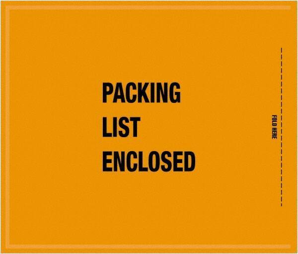 Value Collection - 1,000 Piece, 8-1/2" Long x 10" Wide, Packing List Envelope - Packing List Enclosed, Orange - Top Tool & Supply