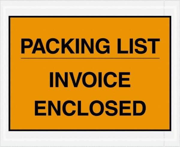 Value Collection - 1,000 Piece, 4-1/2" Long x 5-1/2" Wide, Packing List Envelope - Packing List/Invoice Enclosed, Orange - Top Tool & Supply