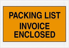 Value Collection - 1,000 Piece, 7" Long x 10" Wide, Packing List Envelope - Packing List/Invoice Enclosed, Orange - Top Tool & Supply