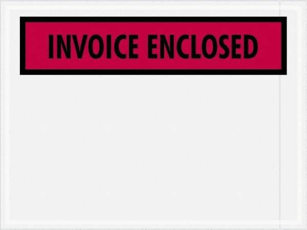 Value Collection - 1,000 Piece, 4-1/2" Long x 6" Wide, Packing List Envelope - Invoice Enclosed, Red - Top Tool & Supply