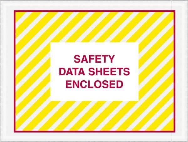 Value Collection - 1,000 Piece, 4-1/2" Long x 6" Wide, Packing List Envelope - Material Safety Data Sheets Enclosed, Printed & Clear - Top Tool & Supply