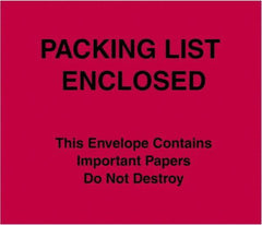 Value Collection - 1,000 Piece, 7" Long x 6" Wide, Packing List Envelope - Packing List Enclosed, Red - Top Tool & Supply