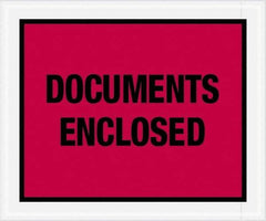 Value Collection - 500 Piece, 10" Long x 12" Wide, Packing List Envelope - Documents Enclosed, Red - Top Tool & Supply