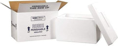 Made in USA - 10" Wide x 17" Long x 10-1/2" High Rectangle Insulated Box - 1 Wall, White - Top Tool & Supply