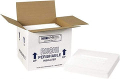 Made in USA - 8-1/4" Wide x 10-1/2" Long x 9-1/4" High Rectangle Insulated Box - 1 Wall, White - Top Tool & Supply