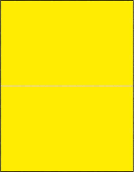 Made in USA - 8-1/2" Long, Fluorescent Yellow Paper Laser Label - For Laser Printers - Top Tool & Supply