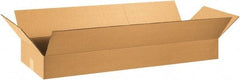 Made in USA - 12" Wide x 36" Long x 6" High Rectangle Corrugated Shipping Box - 1 Wall, Kraft (Color), 65 Lb Capacity - Top Tool & Supply