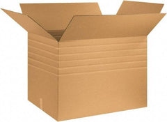 Made in USA - 24" Wide x 32" Long x 24" High Rectangle Multi-Depth Box - 1 Wall, Kraft (Color), 95 Lb Capacity - Top Tool & Supply